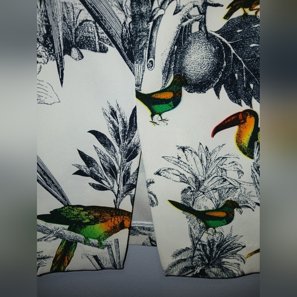 Catherine Malandrino women's size 2 tropical parrots toille print pencil skirt - Picture 4 of 9